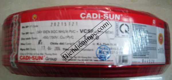 Dây đơn mềm 1x6.0 Cadisun đỏ