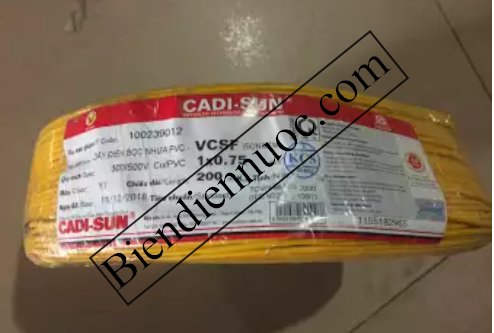 Dây đơn mềm 1x0.75 Cadisun vàng