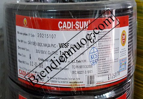 Dây đơn mềm 1x1.0 Cadisun đen