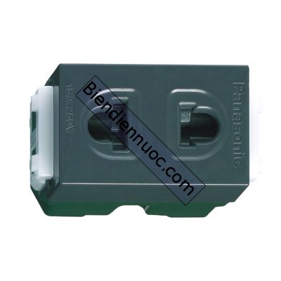 Ổ cắm đơn có màn che, 250VAC - 16A dòng Wide Panasonic màu xanh