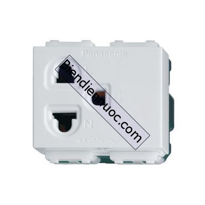 Ổ cắm đơn có màn che và dây nối đất, 250VAC - 16A dòng Wide Panasonic màu trắng