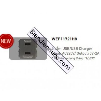 Ổ cắm USB dòng Wide Panasonic màu xanh