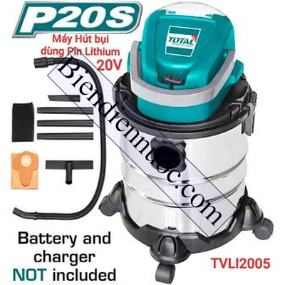 Máy hút bụi 20L dùng pin Lithium‑Ion 20V Total TVLI2005