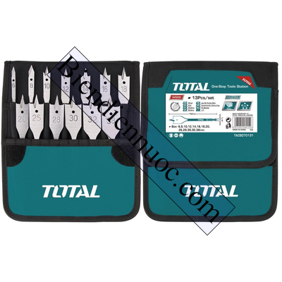 Bộ 13 mũi khoan gỗ đầu dẹp Total TACSD70131