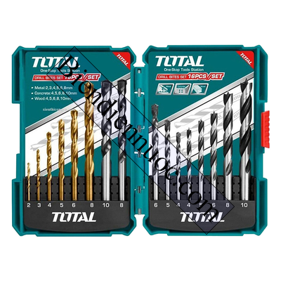 Bộ 16 mũi khoan sắt, bê tông và gỗ Total TACSD6165